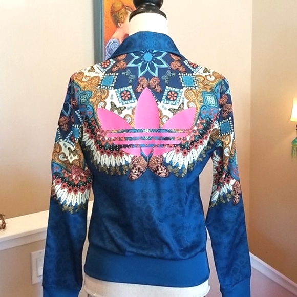 ADIDAS × FARM RIO Blue BORBOMIX Collector ZIPS Track Jacket & Leggings SET NWT S - Picture 3 of 16